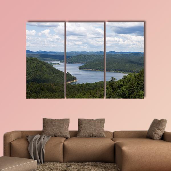 Bow Lake In Oklahoma Canvas Wall Art-3 Horizontal-Gallery Wrap-37" x 24"-Tiaracle