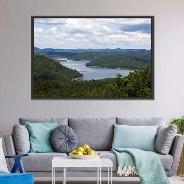 Bow Lake In Oklahoma Canvas Wall Art-1 Piece-Floating Frame-24" x 16"-Tiaracle