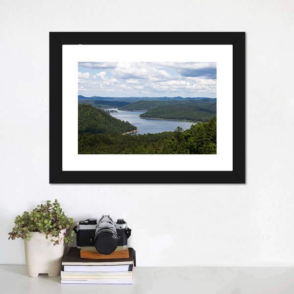 Bow Lake In Oklahoma Canvas Wall Art-1 Piece-Framed Print-20" x 16"-Tiaracle