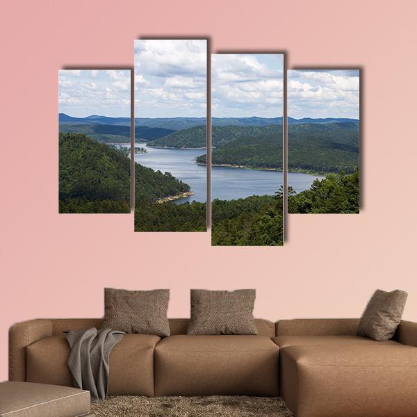 Bow Lake In Oklahoma Canvas Wall Art-4 Pop-Gallery Wrap-50" x 32"-Tiaracle