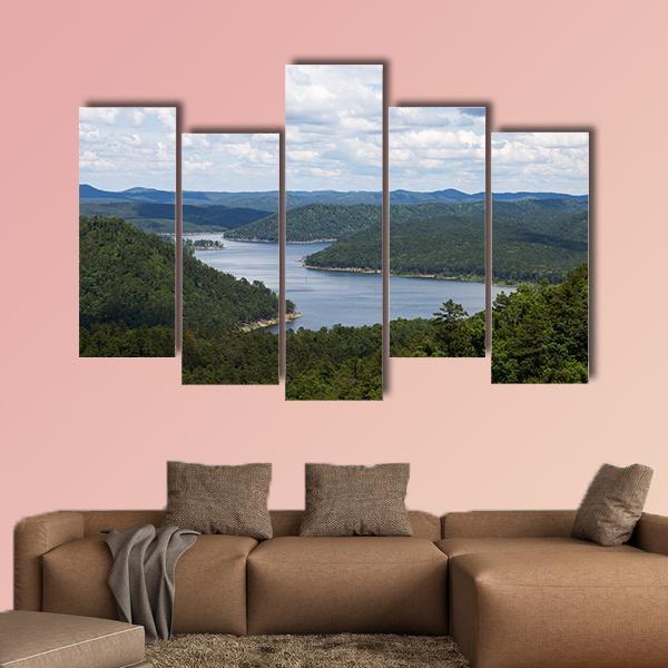 Bow Lake In Oklahoma Canvas Wall Art-5 Pop-Gallery Wrap-47" x 32"-Tiaracle