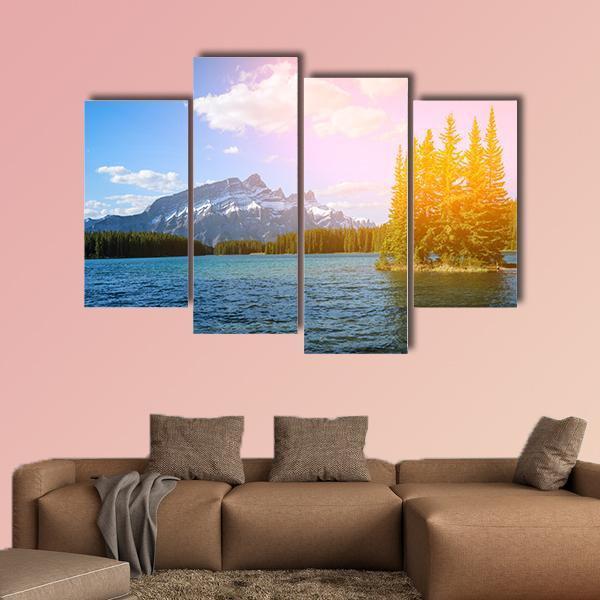 Bow River Valley Canvas Wall Art-4 Pop-Gallery Wrap-50" x 32"-Tiaracle