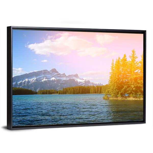 Bow River Valley Canvas Wall Art-3 Horizontal-Gallery Wrap-25" x 16"-Tiaracle