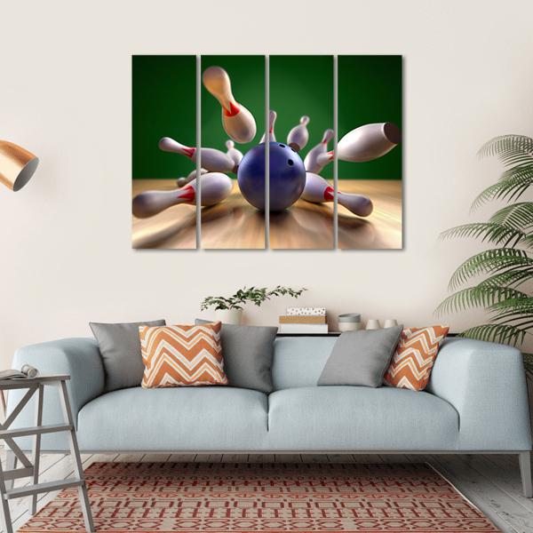 Perfect Bowling Strike Canvas Wall Art-1 Piece-Gallery Wrap-36" x 24"-Tiaracle