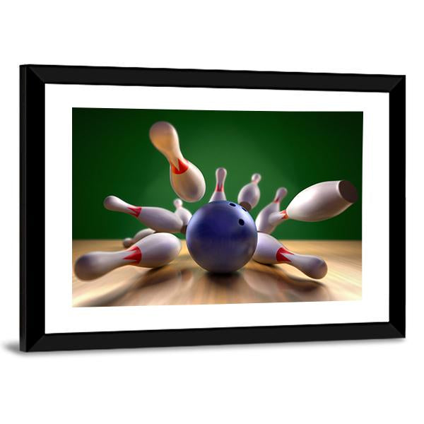 Perfect Bowling Strike Canvas Wall Art-3 Horizontal-Gallery Wrap-25&quot; x 16&quot;-Tiaracle