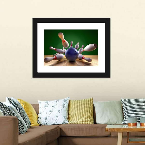 Perfect Bowling Strike Canvas Wall Art-3 Horizontal-Gallery Wrap-25&quot; x 16&quot;-Tiaracle