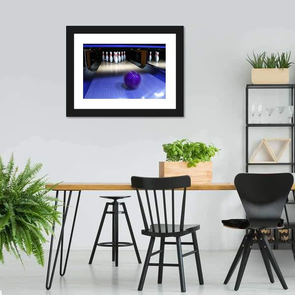 Bowling Ball &amp; Pins Canvas Wall Art-5 Horizontal-Gallery Wrap-22&quot; x 12&quot;-Tiaracle