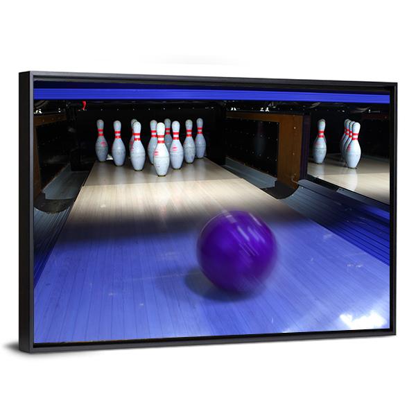 Bowling Ball & Pins Canvas Wall Art-5 Horizontal-Gallery Wrap-22" x 12"-Tiaracle