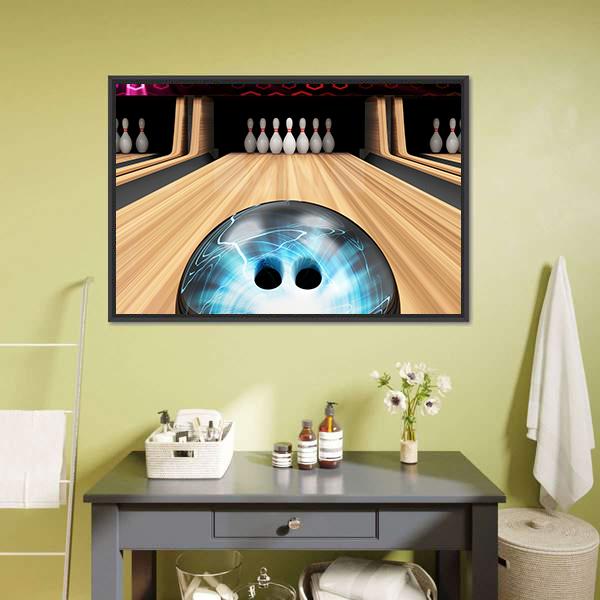 Bowling Ball Ready To Hit Canvas Wall Art-5 Horizontal-Gallery Wrap-22&quot; x 12&quot;-Tiaracle