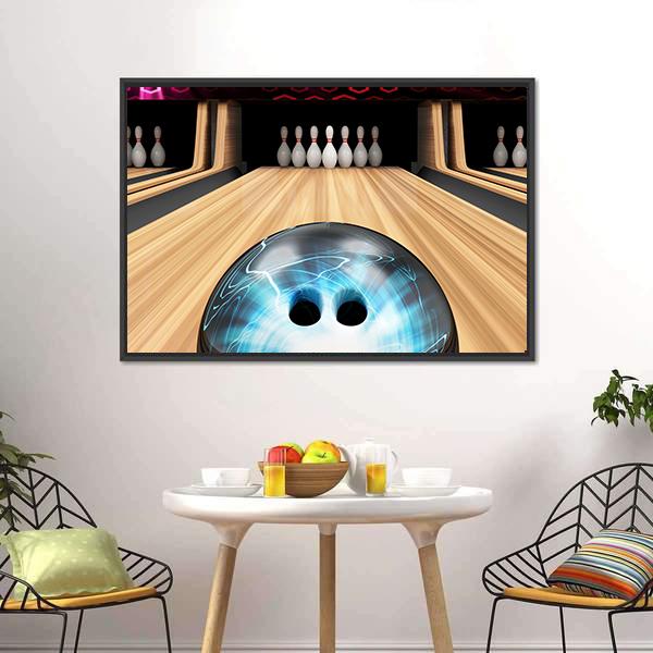 Bowling Ball Ready To Hit Canvas Wall Art-5 Horizontal-Gallery Wrap-22" x 12"-Tiaracle