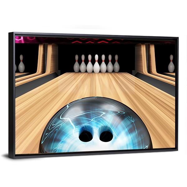 Bowling Ball Ready To Hit Canvas Wall Art-5 Horizontal-Gallery Wrap-22&quot; x 12&quot;-Tiaracle