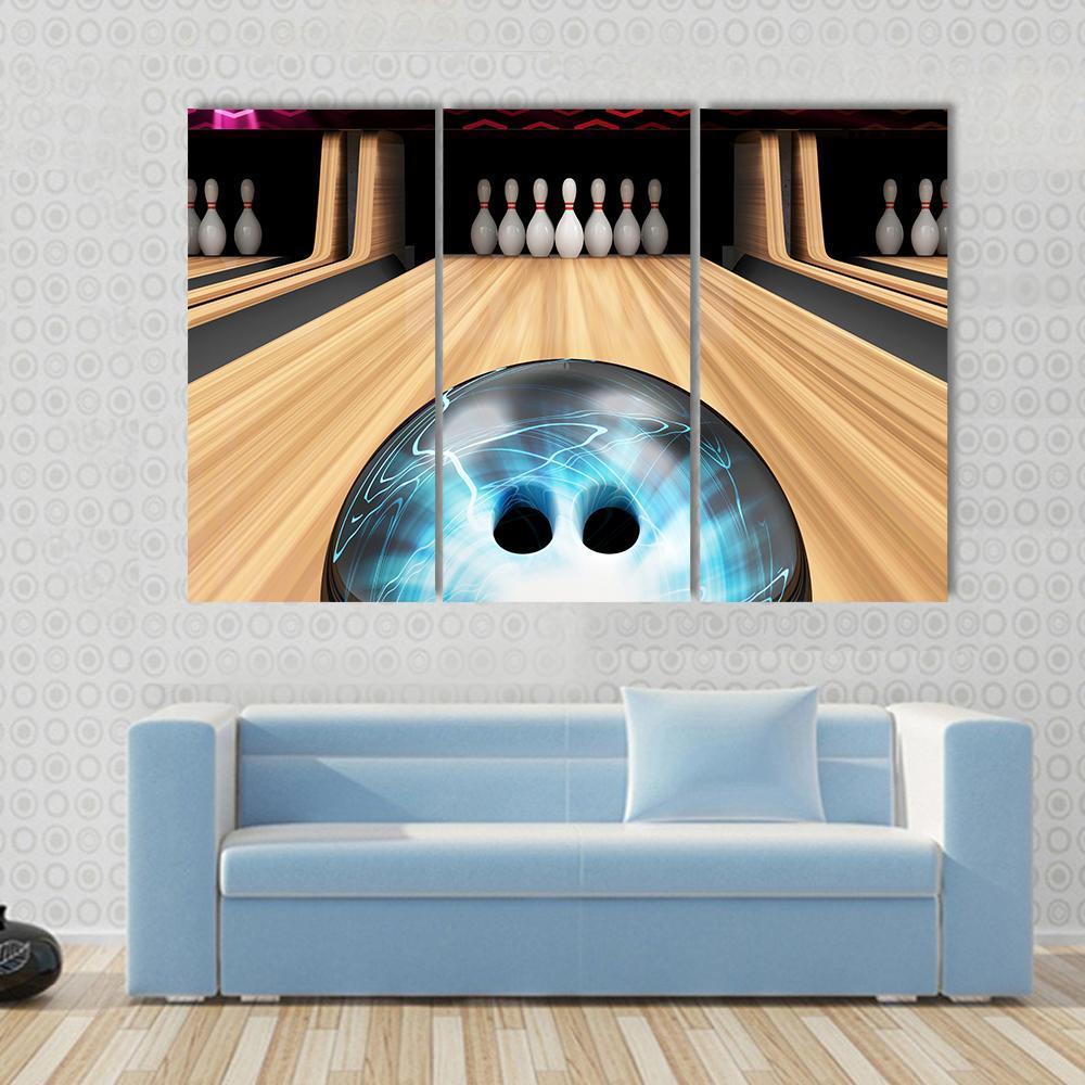 Bowling Ball Ready To Hit Canvas Wall Art-3 Horizontal-Gallery Wrap-37" x 24"-Tiaracle