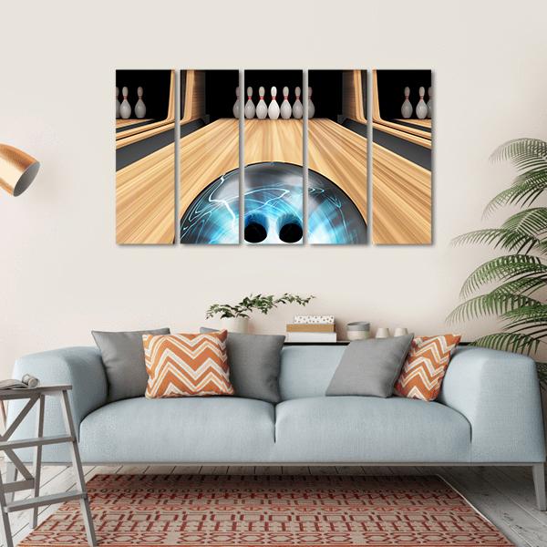 Bowling Ball Ready To Hit Canvas Wall Art-5 Horizontal-Gallery Wrap-22" x 12"-Tiaracle