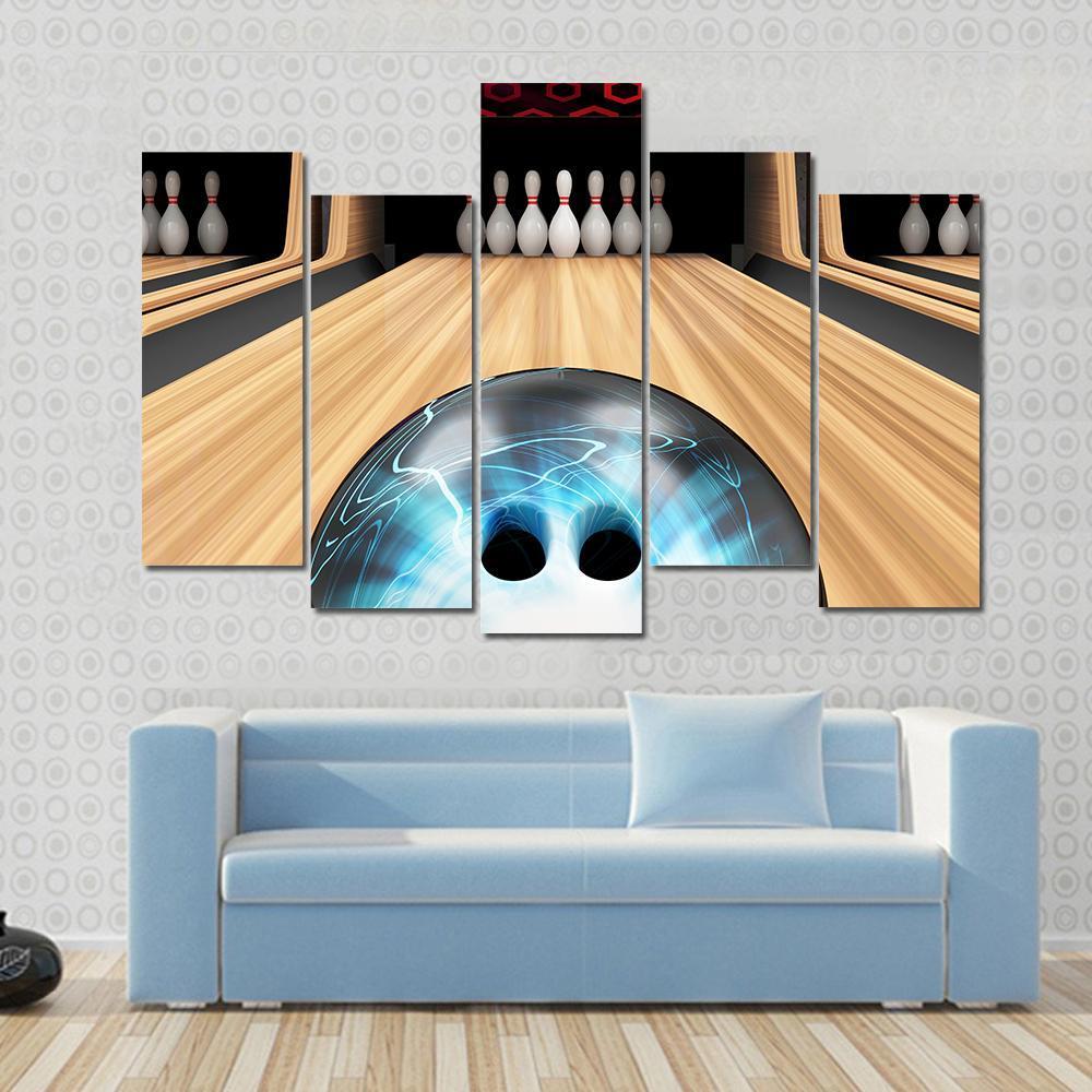 Bowling Ball Ready To Hit Canvas Wall Art-5 Pop-Gallery Wrap-47&quot; x 32&quot;-Tiaracle