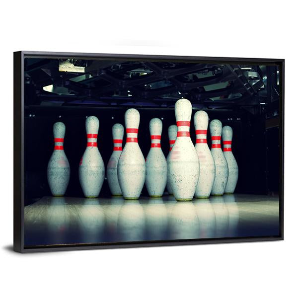 Bowling Pins Closeup Canvas Wall Art-3 Horizontal-Gallery Wrap-25&quot; x 16&quot;-Tiaracle