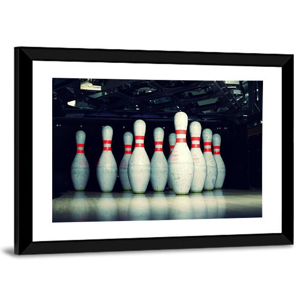 Bowling Pins Closeup Canvas Wall Art-3 Horizontal-Gallery Wrap-25&quot; x 16&quot;-Tiaracle
