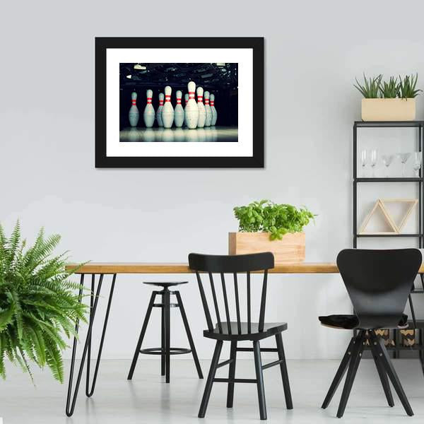 Bowling Pins Closeup Canvas Wall Art-3 Horizontal-Gallery Wrap-25&quot; x 16&quot;-Tiaracle