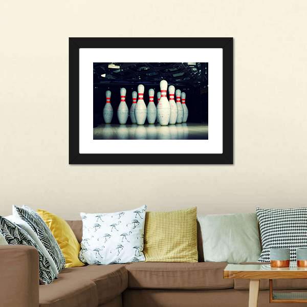 Bowling Pins Closeup Canvas Wall Art-3 Horizontal-Gallery Wrap-25&quot; x 16&quot;-Tiaracle
