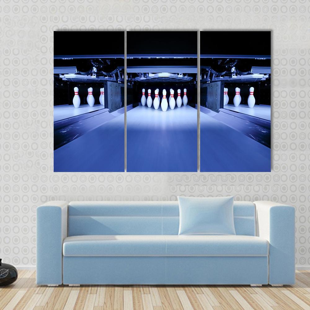 Bowling Pins Canvas Wall Art-3 Horizontal-Gallery Wrap-37&quot; x 24&quot;-Tiaracle