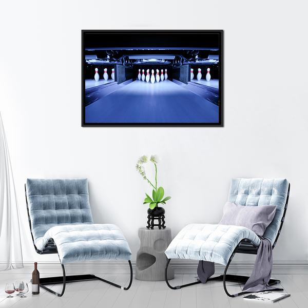 Bowling Pins Panoramic Canvas Wall Art-1 Piece-36" x 12"-Tiaracle