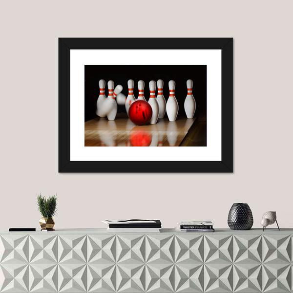 Bowling Strike Canvas Wall Art-1 Piece-Framed Print-20&quot; x 16&quot;-Tiaracle