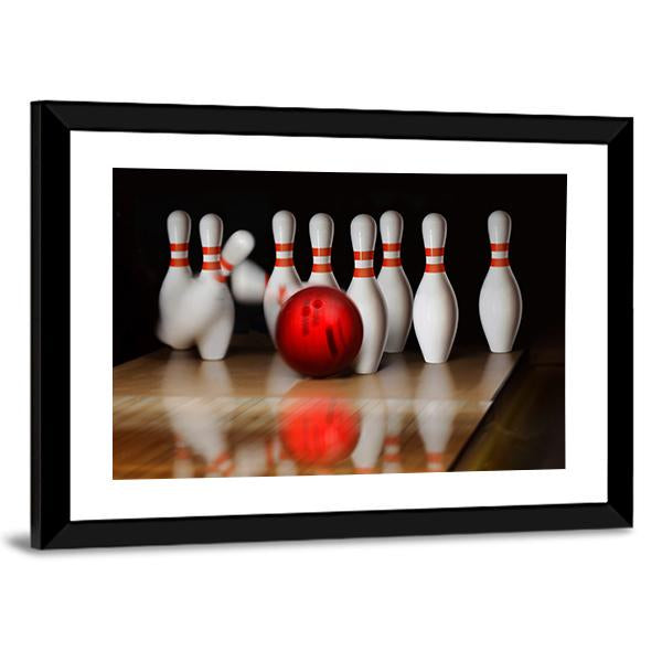 Bowling Strike Canvas Wall Art-5 Horizontal-Gallery Wrap-22&quot; x 12&quot;-Tiaracle