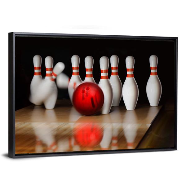 Bowling Strike Canvas Wall Art-5 Horizontal-Gallery Wrap-22&quot; x 12&quot;-Tiaracle