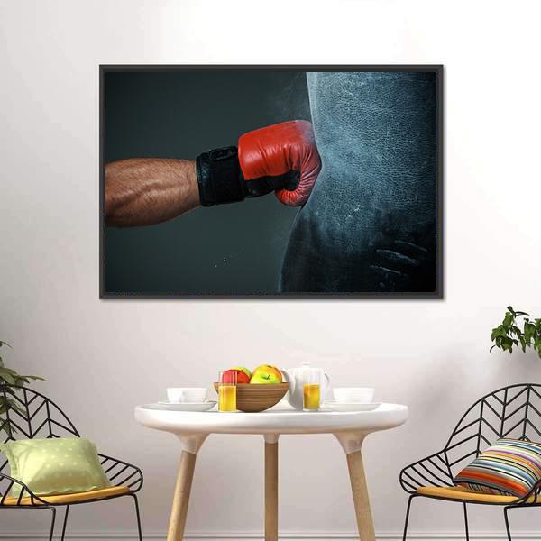 Boxer Punching Bag Canvas Wall Art-5 Horizontal-Gallery Wrap-22" x 12"-Tiaracle
