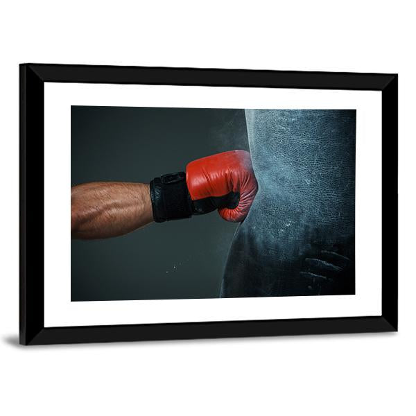Boxer Punching Bag Canvas Wall Art-3 Horizontal-Gallery Wrap-25" x 16"-Tiaracle