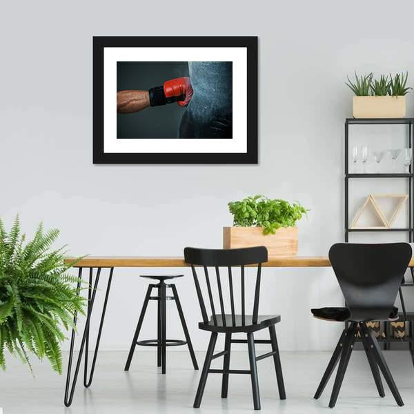 Boxer Punching Bag Canvas Wall Art-3 Horizontal-Gallery Wrap-25" x 16"-Tiaracle
