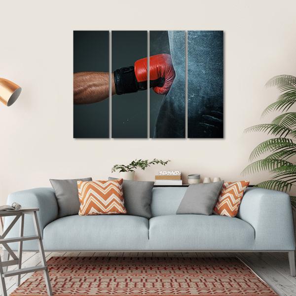 Boxer Punching Bag Canvas Wall Art-4 Horizontal-Gallery Wrap-34" x 24"-Tiaracle