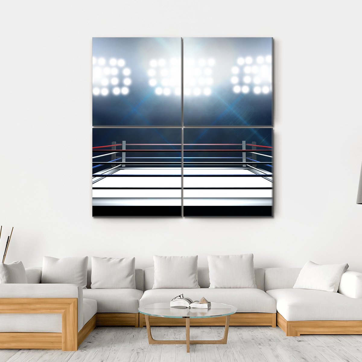 Boxing Ring Canvas Wall Art-4 Square-Gallery Wrap-17" x 17"-Tiaracle