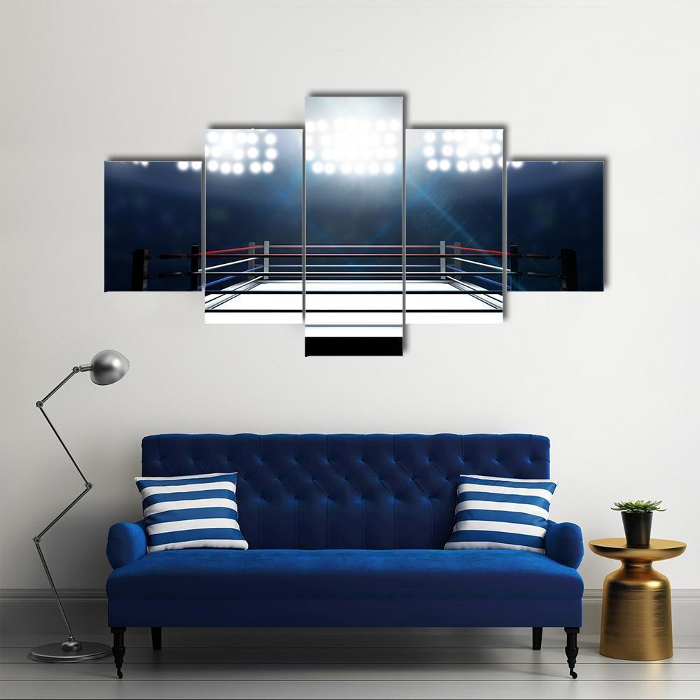 Boxing Ring Canvas Wall Art-5 Star-Gallery Wrap-62&quot; x 32&quot;-Tiaracle