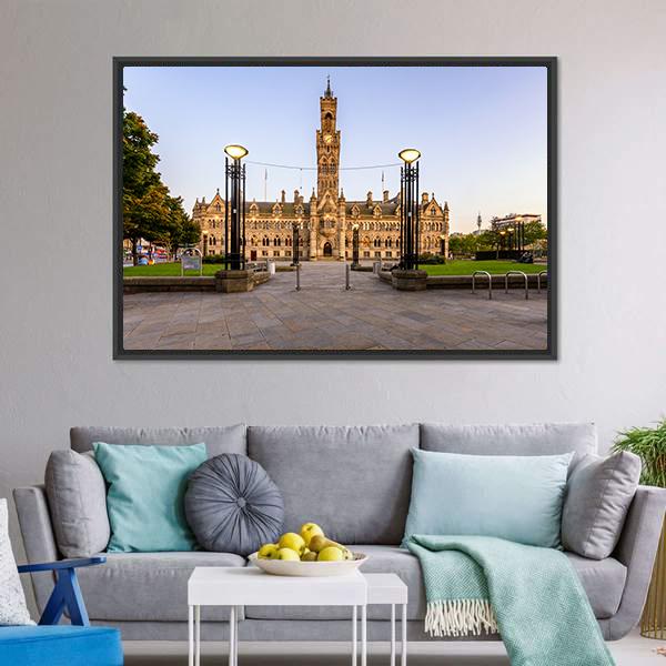 Bradford Town Hall Canvas Wall Art-1 Piece-Floating Frame-24" x 16"-Tiaracle