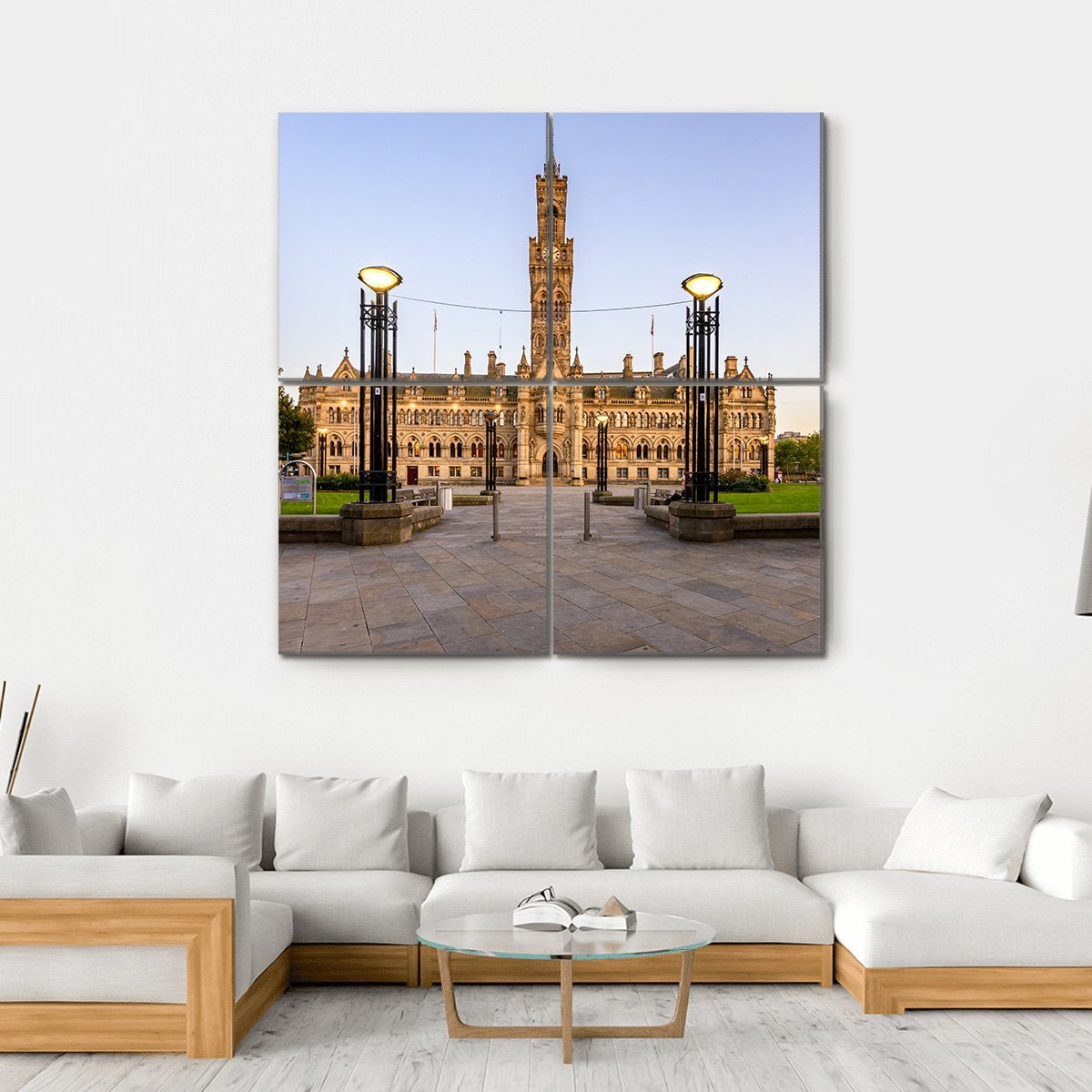 Bradford Town Hall Canvas Wall Art-4 Square-Gallery Wrap-17" x 17"-Tiaracle