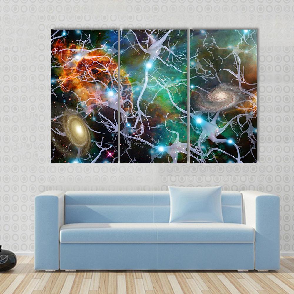Brain Cells Canvas Wall Art-3 Horizontal-Gallery Wrap-37" x 24"-Tiaracle