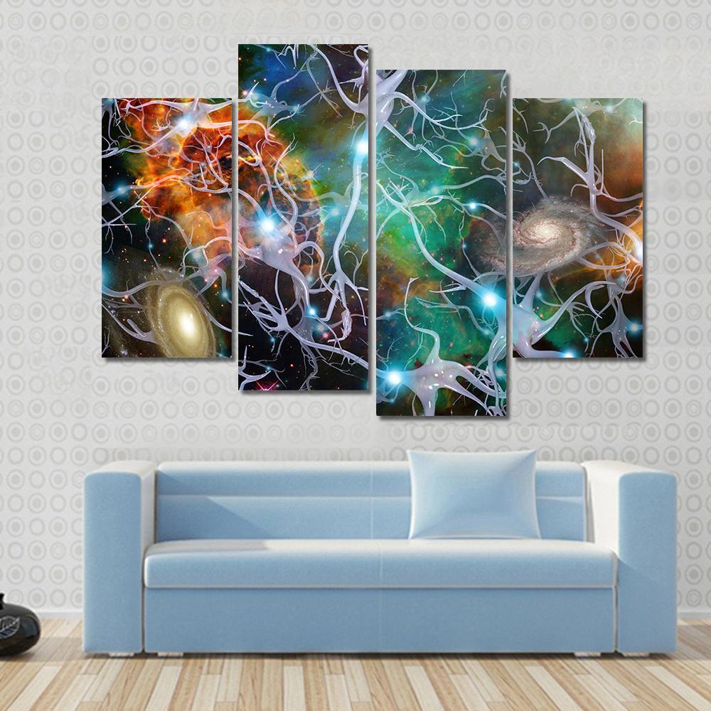 Brain Cells Canvas Wall Art-4 Pop-Gallery Wrap-50" x 32"-Tiaracle