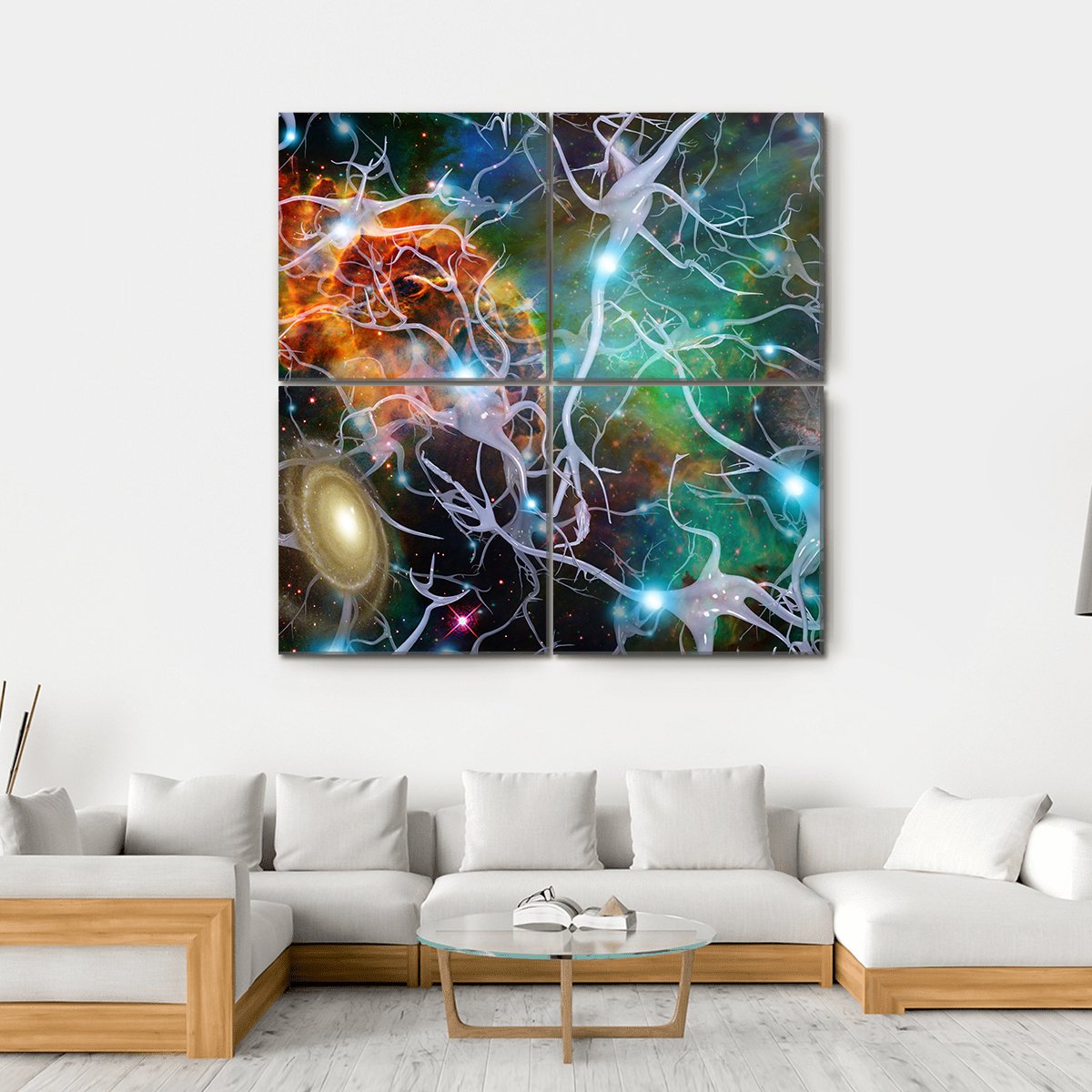 Brain Cells Canvas Wall Art-4 Square-Gallery Wrap-17" x 17"-Tiaracle