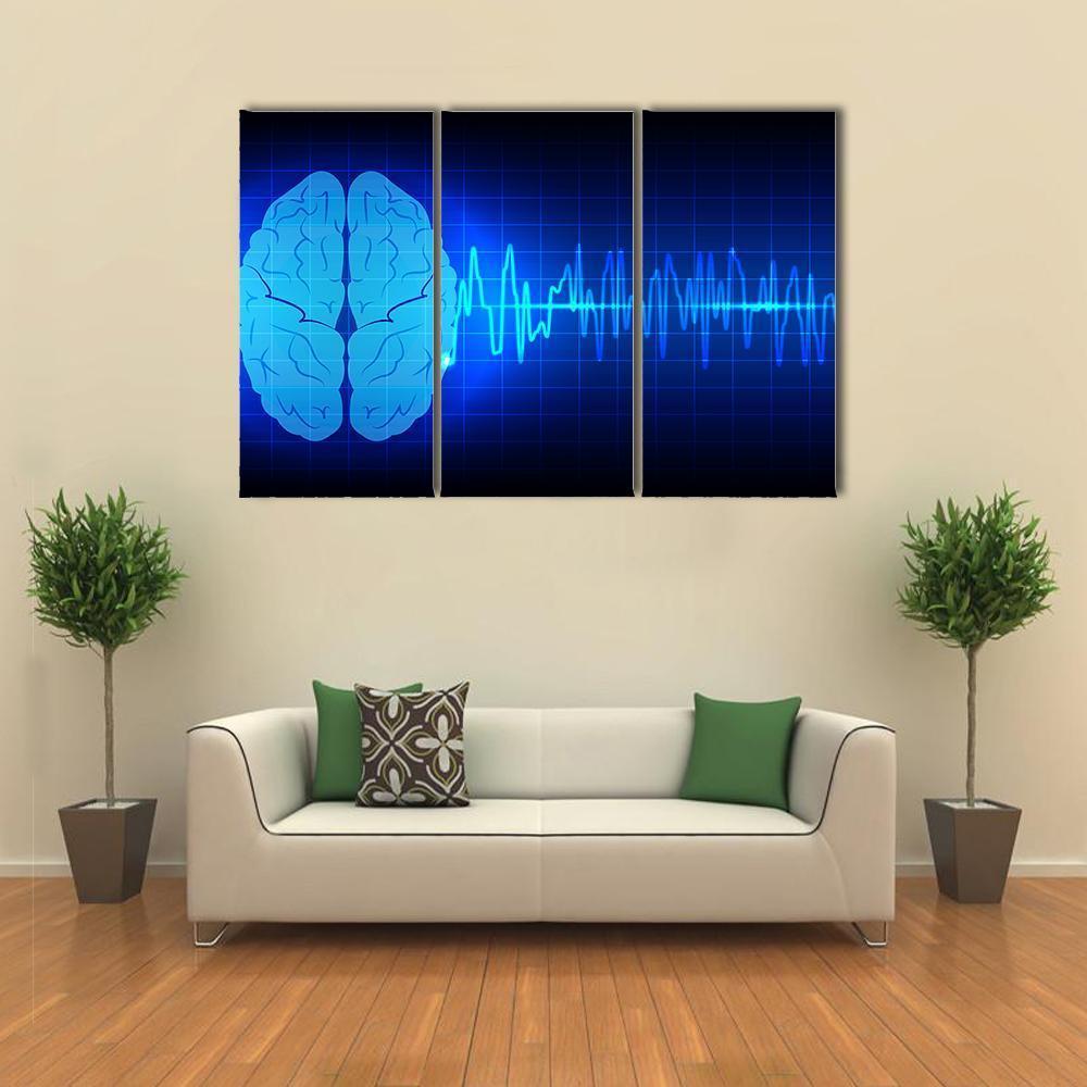 Brain Wave Concept Canvas Wall Art-3 Horizontal-Gallery Wrap-37" x 24"-Tiaracle