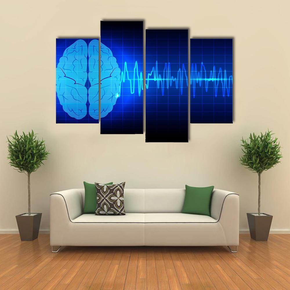 Brain Wave Concept Canvas Wall Art-4 Pop-Gallery Wrap-50" x 32"-Tiaracle
