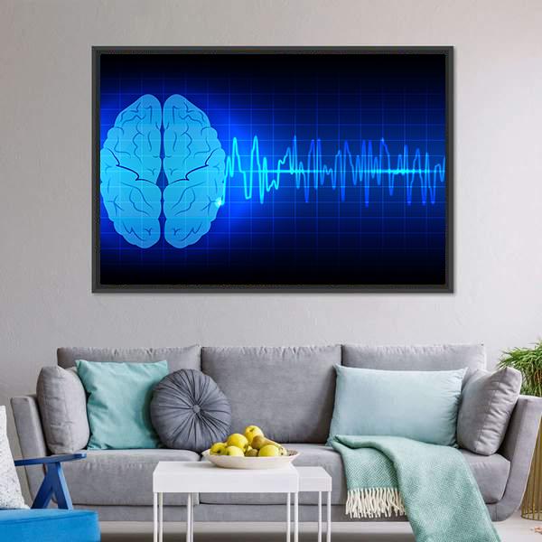 Brain Wave Concept Canvas Wall Art-1 Piece-Floating Frame-24" x 16"-Tiaracle