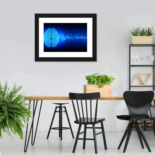 Brain Wave Concept Canvas Wall Art-3 Horizontal-Gallery Wrap-25" x 16"-Tiaracle