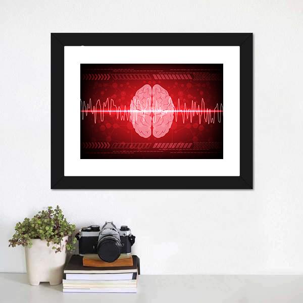 Brain Wave Illustration Canvas Wall Art-1 Piece-Framed Print-20" x 16"-Tiaracle