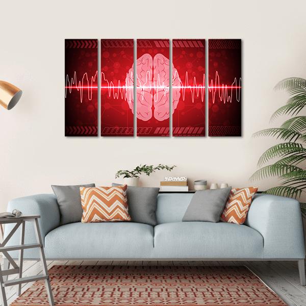 Brain Wave Illustration Canvas Wall Art-5 Horizontal-Gallery Wrap-22" x 12"-Tiaracle