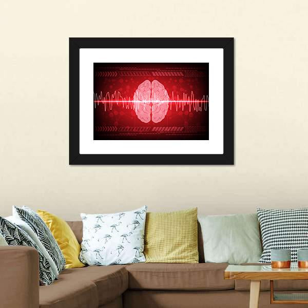 Brain Wave Illustration Canvas Wall Art-5 Horizontal-Gallery Wrap-22" x 12"-Tiaracle
