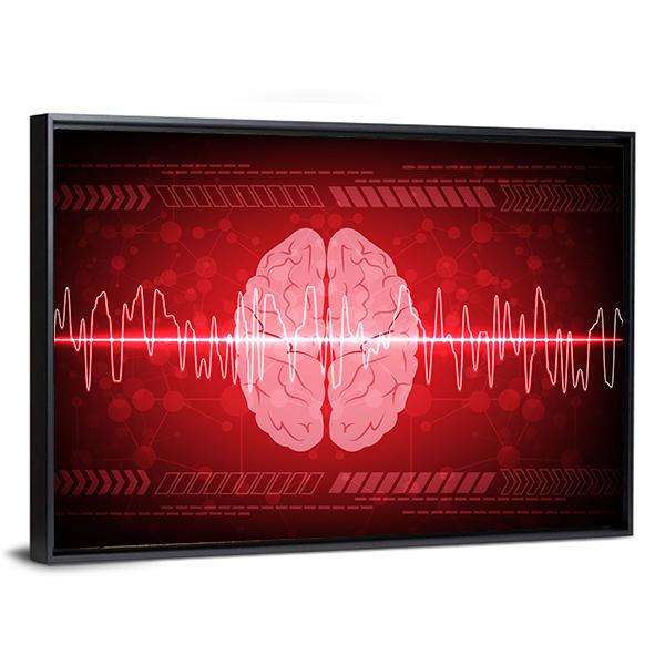 Brain Wave Illustration Canvas Wall Art-3 Horizontal-Gallery Wrap-25" x 16"-Tiaracle