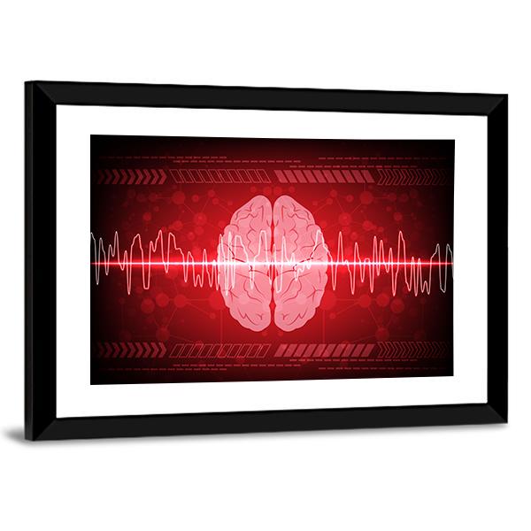 Brain Wave Illustration Canvas Wall Art-3 Horizontal-Gallery Wrap-25" x 16"-Tiaracle