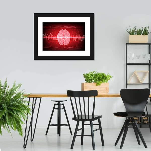 Brain Wave Illustration Canvas Wall Art-3 Horizontal-Gallery Wrap-25" x 16"-Tiaracle