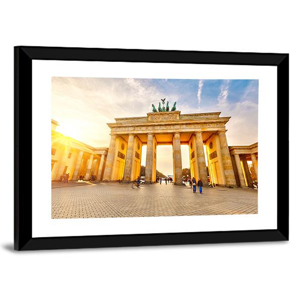 Brandenburg Gate At Sunset Canvas Wall Art-3 Horizontal-Gallery Wrap-25" x 16"-Tiaracle