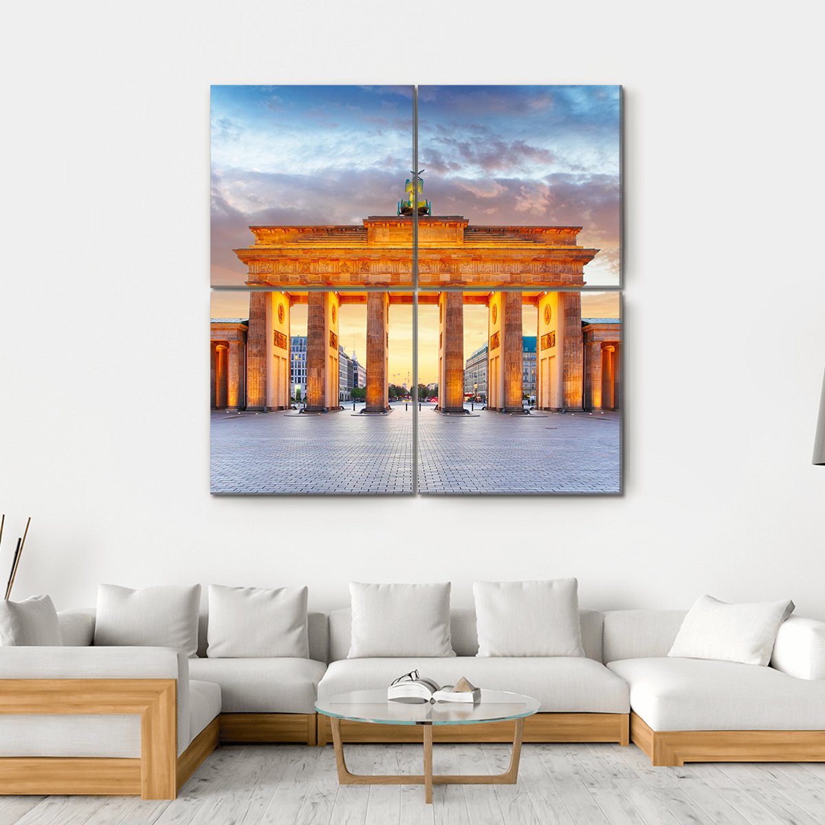 Brandenburg Gate Berlin Canvas Wall Art-4 Square-Gallery Wrap-17" x 17"-Tiaracle